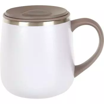 Wahei Phrases Mug with Lid Office Mug 350ml Ivory Vacuum Insulated Warm/Cold RH-1677 слоновая кость