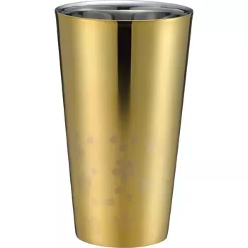 Wahei Phrases Tsubamesanjo Sakura Stainless Steel Tumbler 300ml Gold Double Structure Sakura Kaido Thermal/Cold ME-7350 золотой