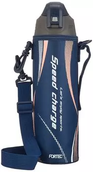 Wahei Phrases Water Direct Stainless Steel Vacuum Insulated For Cold For Elementary School Cover Included Bottle, Drinking, Bottle, 1L, Navy, Bottle,