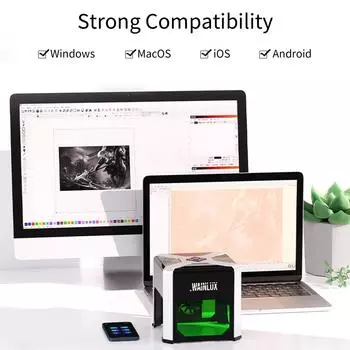WAINLUX K6 Портативный лазерный гравер для резки и гравировки бытовой маркировочной машины с поддержкой беспроводной связи BT AU Plug