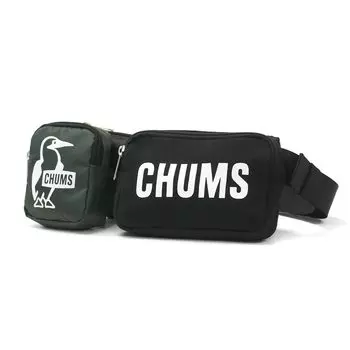 Waist 3 Pouch Body Bag Sweat Nylon [Chums] Men s Black/Charcoal