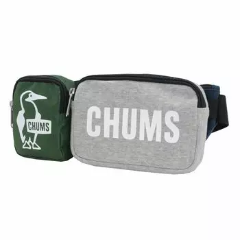 Waist 3 Pouch Body Bag Sweat Nylon Navy Free Size [Chums] Men s H-Gray/Basic