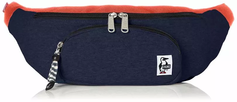 Waist Bag Fanny Pack Sweat Nylon [Chums] H Navy/Tomato