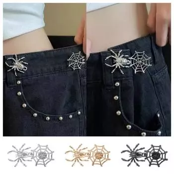 Waist Buckle Spider Pants Button Tightener Button Clasps Jean Buttons for Loose Jeans Gift чёрный