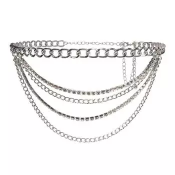 Waist Chain Female Belly Waist Chain Body Necklace Fashion Jewelry Belly Belt Women Waist Chain серебряный