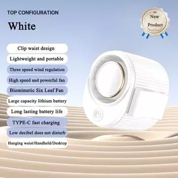 Waist Clip Fan Portable Mini Hanging Neck Fan USB Rechargeable Fan Small Outdoor Camping Waist Fan For Summer Outdoor Walking