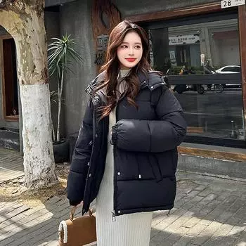 waist thin down cotton clothes women s medium and long thickened niche fashion temperament cotton clothes jacket M чёрный