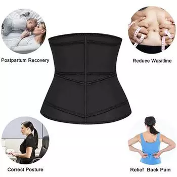 Waist Trainer Body Shaper Женский утягивающий корсет для похудения Корректирующее белье для уменьшения потоотделения Корректирующее белье для тренировок Корсет с поясом M