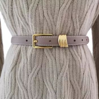 Waist Womens Cowhide Belt With Metal Pin Buckle Dress Suit Belt Shapewear