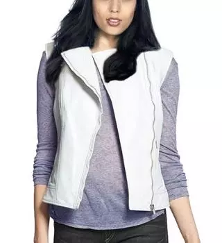 Жилет из овчины, белый, стильный, для вечеринок, 100% кожаный жилет, пальто на молнии для женщин S белый