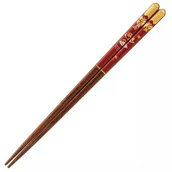 Wakasa lacquered natural dishwasher Oshidori made in Japan 264635 chopsticks, wood, safe, 21cm, couple, red,