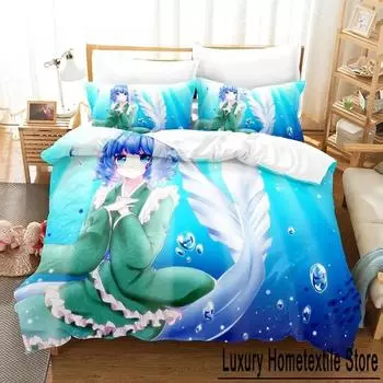 Wakasagihime (Touhou) Bedding Set Single Twin Full Queen King Size Bed Set Aldult Kid Bedroom Duvetcover Sets bed sheet set 01 70x133cm 2pcs