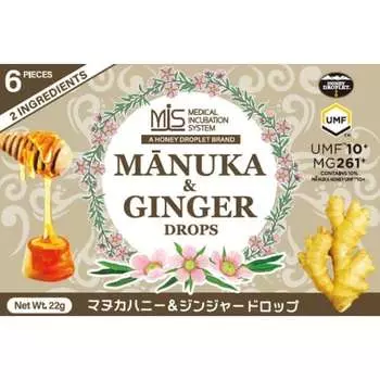 Wakasho HONEY JAPAN Капли манука мед и имбирь 22 г (6 капсул)Он сделан без сахара или сиропа, Он сделан без сахара или сиропа, с использованием только меда. 1