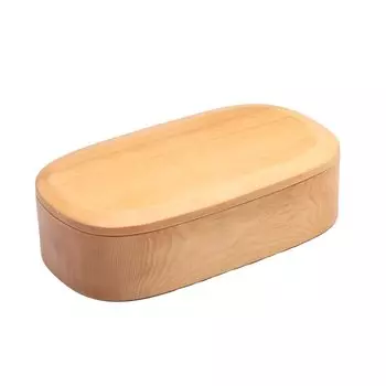Wakayama Wappa Bento Box Store Wappa Bento Box Wooden Hollowed 19 x 10 cm Lunch Box Single Tier Rectangular Natural (Магазин Вакаяма) Прибл.