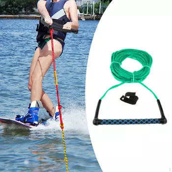 Wake Board Water Ski Rope Boat Surfing Line with Handle Grip Wakeboarding Tow 75ft for Green Rope