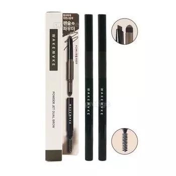 Wake Make Powder Jet Dual Brow x 2, 06 Deep Brown, 2