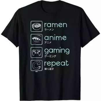 Wakeup Gaming Again, Ramen Anime Gaming Restart Футболка с графическим принтом Футболки Мужская одежда Топы Уличная одежда Camiseta Hombre S бежевый