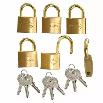 Waki Sangyo TWE Same Key Cylinder Lock Padlock Warehouse Door Security 6 единиц 9 ключей в комплекте 40 мм VA-035