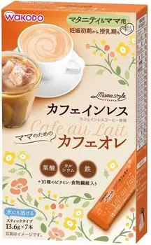 Wakodo Mama Style Cafe au lait 95.2g (13.6gx7 bottles)