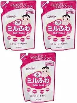 Wakodo Milfuwa детское мыло для всего тела пенообразное, сменный блок 400 мл [Оптовая закупка] [x3 шт.]