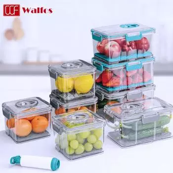 Walfos 1 шт. ручной режим, прямоугольный квадратный вакуумный контейнер, вакуумный упаковщик различной емкости, аксессуары для кухонных инструментов
