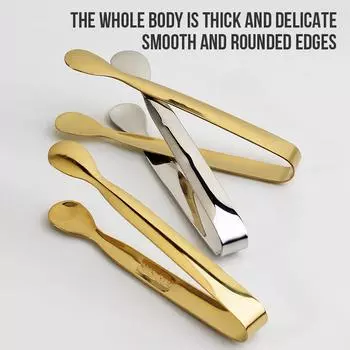 Walfos 304 Stainless Steel Ice Clip Food Grade Thickened Mini Small Clip Vegetable Clip Square Sugar Cube Dry Ice Take Ice Clip