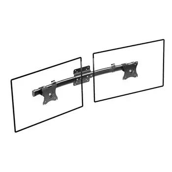 WALI Dual Monitor Wall Bracket Horizontal Assembly Arm для двух мониторов, одинарный или двойной, крепление до черного цвета, адаптер, 27 чёрный