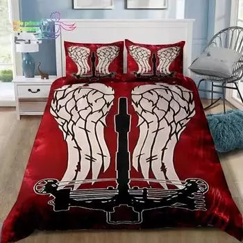 Walking Dead Daryl Dixon Wings Mark Комплект постельного белья Single Twin Full Queen King Size Комплект постельного белья для взрослых и детей 3D-принт 135x200cm 2pcs