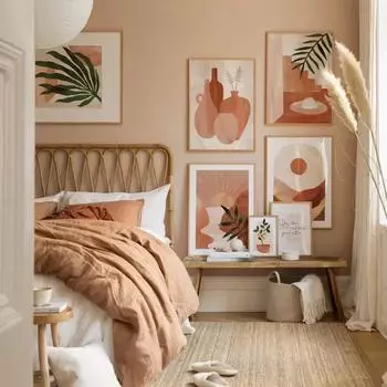 Wall Art Boho Abstract Mountain Sun Vase Nordic PostersLeaves Plant Canvas Painting And Prints Decor Pictures For Living Room 21x30cm No Framed