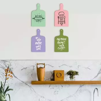 Wall Art Wooden Kitchen Home Decor Items Pack of 4