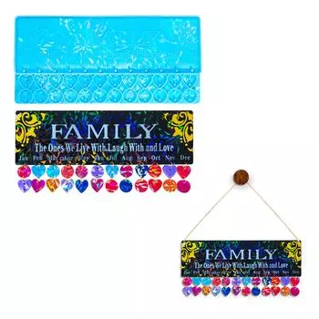 Wall Calendar Silicone Moulds Silicone Door Pendant Molds Wall Listed Casting Molds Heart Pendant Molds for Crafts белый