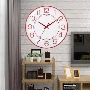 Wall Clock Fashion Creative Wall Clock Travel Time Accurate No Punching No Ticking Digital Wall Clock for Wall Decoration 8 inch