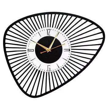 Wall Clock for Home, Office, Living Room, Bedroom, Kids Room & Kitchen | Big Stylish Latest Home Decor | (41 X 32 CM) | Black (Battery Included)