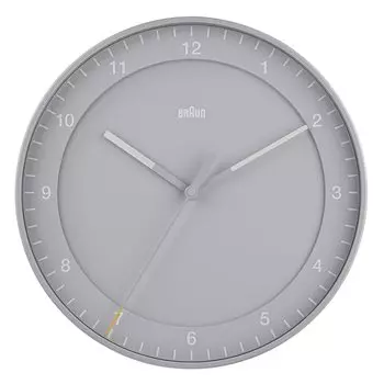 Wall Clock Gray Wall Clock BC17G Silent Design Sweep Hand Movement Genuine Imported Product Germany BRAUN/Brown серый