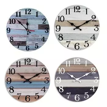 Настенные часы Silen Деревянные часы на батарейках Country Retro Rustic Style Decora B