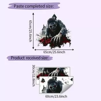 Wall Horror Halloween Breaking Zombies Appear In Living Room Home Decoration