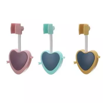 Wall Mount Adjustable 360° Rotation Shower Head Holder Heart Shape with Hooks for Home Bathroom Children Adults розовый