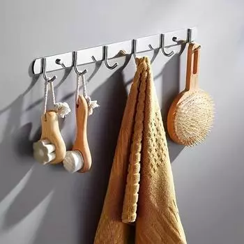Wall Mount Coat Double Hook Rack Heavy Duty Stainless Steel Towel Clothes Hook Holder Hanger for Bathroom Kitchen Bedroom