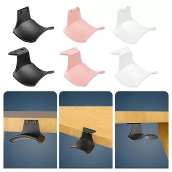 Настенный держатель для наушников, подставка, экономящая место, держатель для вешалки для наушников, крючок под столом, простая в установке вешалка с зажимами C