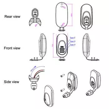 Wall Mount USB Outlet Universal 12V-24V Car USB Socket Charger USB Outlet Adapter Replacement Dual USB + PD3.0 Port