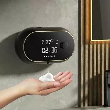 Wall-mounted Automatic Soap Dispenser Screen Soap Dispenser Automatic Touchless Rechargeable Sensor Soap Dispenser with LED белый