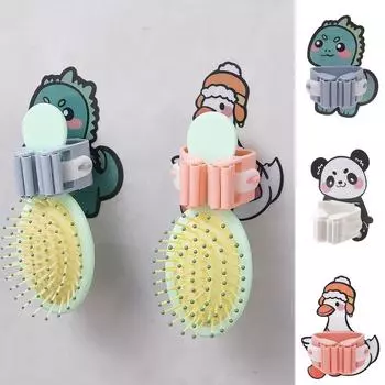 Wall-mounted Cartoon Mop Clip Self-adhesive Wall Mop Holder Mop Storage Shelf Bathroom Duck