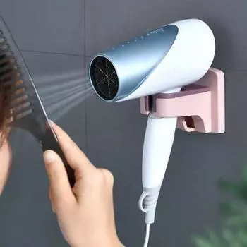 Настенный держатель для фена, крючок для фена для ванной комнаты, домашняя полка для хранения из АБС-пластика, органайзер для ванной комнаты и хранение белый