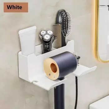 Wall mounted hair dryer holder, hair tool organizer for hair dryers, hair straighteners, curling irons чёрный