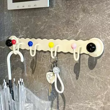 Wall Mounted Hanging Clothes Hook No-Punch Key Storage Holder Creative Storage Hook Kitchen 3 Hooks