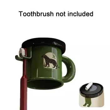 Wall-Mounted Magnetic Mouthwash Cup Set Plastic Brushing Cup Inverted Toothbrush Cup Rack for Home