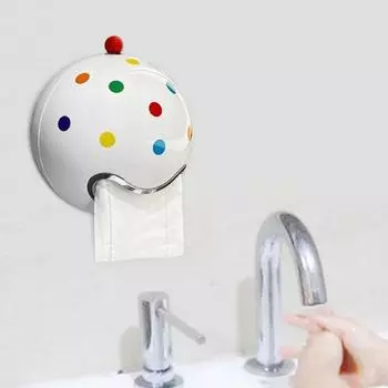 Wall Mounted Paper Towel Dispenser Round Tissue Box Holder Creative Paper Tissue Rack Bathroom Round