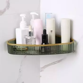 Wall-Mounted Shampoo Storage Rack With Towel Bar Bathroom Storage Shelf No Drilling Shower Holder Organizer