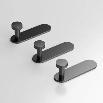 Wall-Mounted Strong Adhesive Crochet Hook Space Aluminum Wall Coat Hook Bathroom Hardware style 4