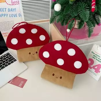 Wall Mounted Tissue Box Hanging Tissue Bag Living Room Dining Table Paper Drawer Household Cute Mushroom Creative Tissue Cover красный